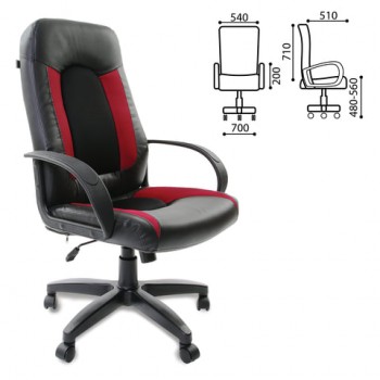 Кресло офисное BRABIX Strike EX-525 (черно-красный) в Убинском - ubinskoe.mebel54.com | фото