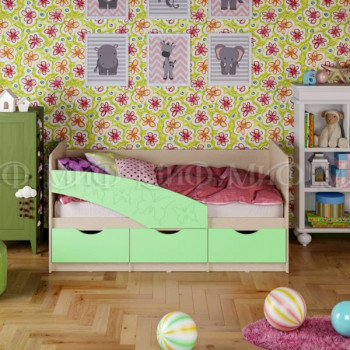 Кровать Бабочки 2,0м (Салат матовый) в Убинском - ubinskoe.mebel54.com | фото