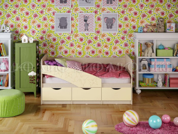 Кровать Бабочки 2,0м (Ваниль матовый) в Убинском - ubinskoe.mebel54.com | фото