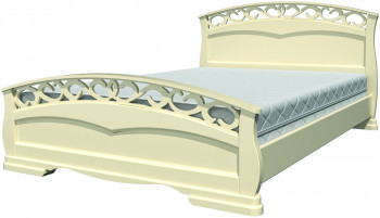 Кровать Грация-1 из массива сосны 1600*2000 Слоновая кость в Убинском - ubinskoe.mebel54.com | фото