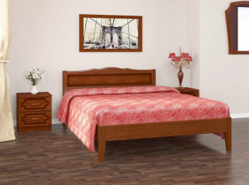 Кровать Карина-7 из массива сосны 1200*2000 Орех в Убинском - ubinskoe.mebel54.com | фото