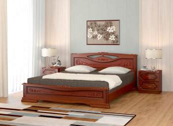 Кровать Карина-7 из массива сосны 1400*2000 Орех в Убинском - ubinskoe.mebel54.com | фото