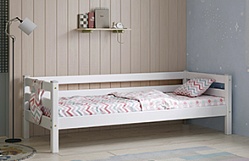 Кровать Соня Вариант 2 с задней защитой Белый полупрозрачный в Убинском - ubinskoe.mebel54.com | фото