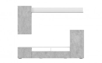 Мебель для гостиной МГС 4 (Белый/Цемент светлый) в Убинском - ubinskoe.mebel54.com | фото