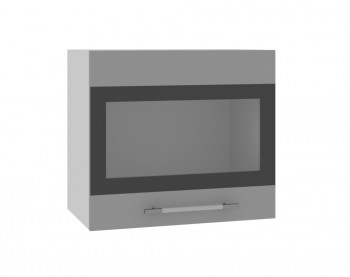 Ройс ВПГСФ 500 Шкаф верхний горизонтальный со стеклом с фотопечатью высокий (Графит софт/корпус Серый) в Убинском - ubinskoe.mebel54.com | фото