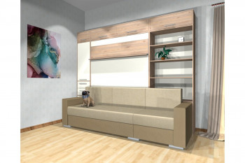 Шкаф-кровать с диваном Каролина в Убинском - ubinskoe.mebel54.com | фото