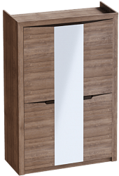Шкаф трехдверный Соренто Дуб стирлинг/Кофе структурный матовый в Убинском - ubinskoe.mebel54.com | фото