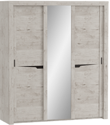 Шкаф трехдверный Соренто с раздвижными дверями Дуб бонифаций/Кофе структурный матовый в Убинском - ubinskoe.mebel54.com | фото